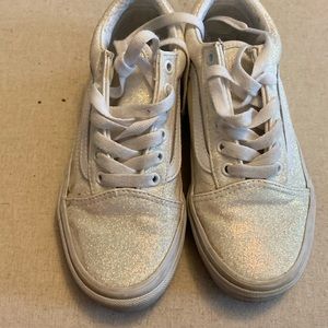 White glitter vans